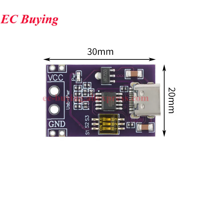 ZY12PDN tipo C USB-C PD2.0 PD3.0 a DC cargador rápido gatillo de carga módulo de placa señuelo de pollido 5V 9V 12V 15V 20V PDC004 - imagen 4