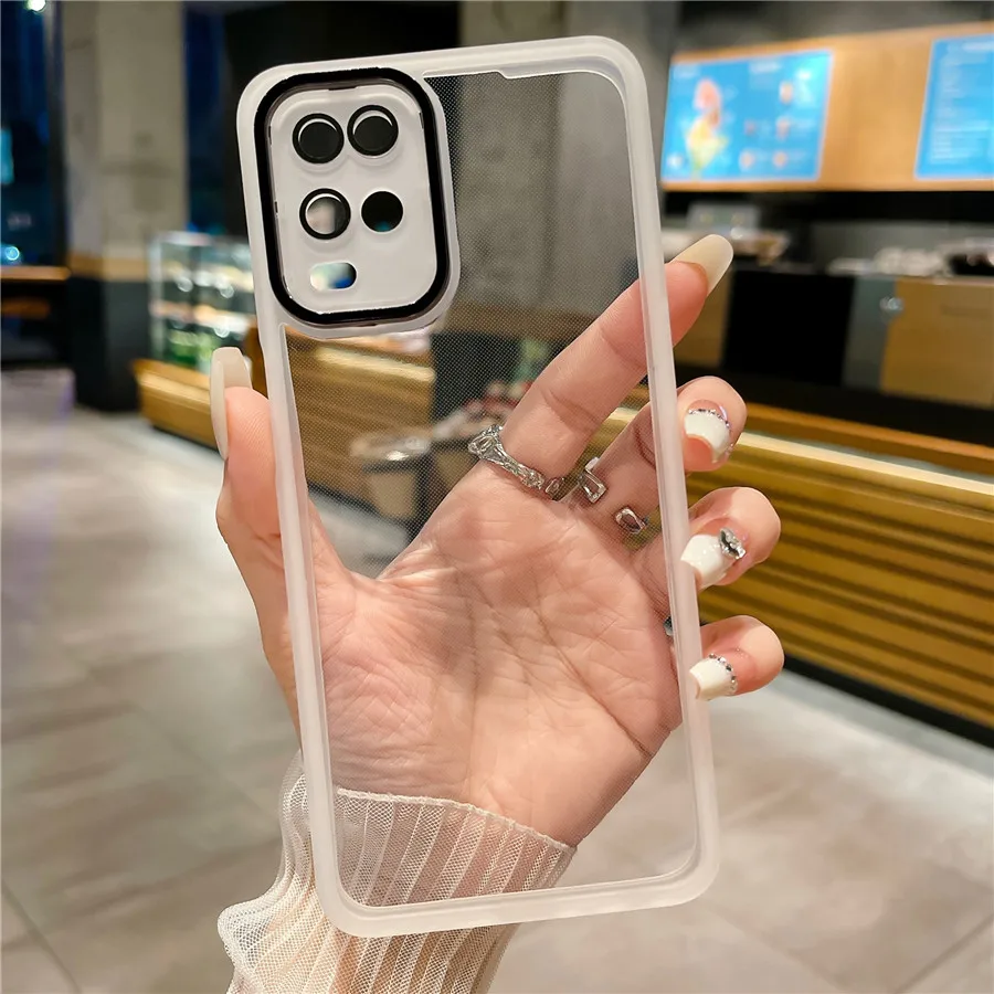 Funda de teléfono transparente de Color para Samsung A32, A52, A72, A13, A33, A53, A73, A15, A35, A55, A14, A34, A54, A24, A25, fundas traseras de lente de silicona