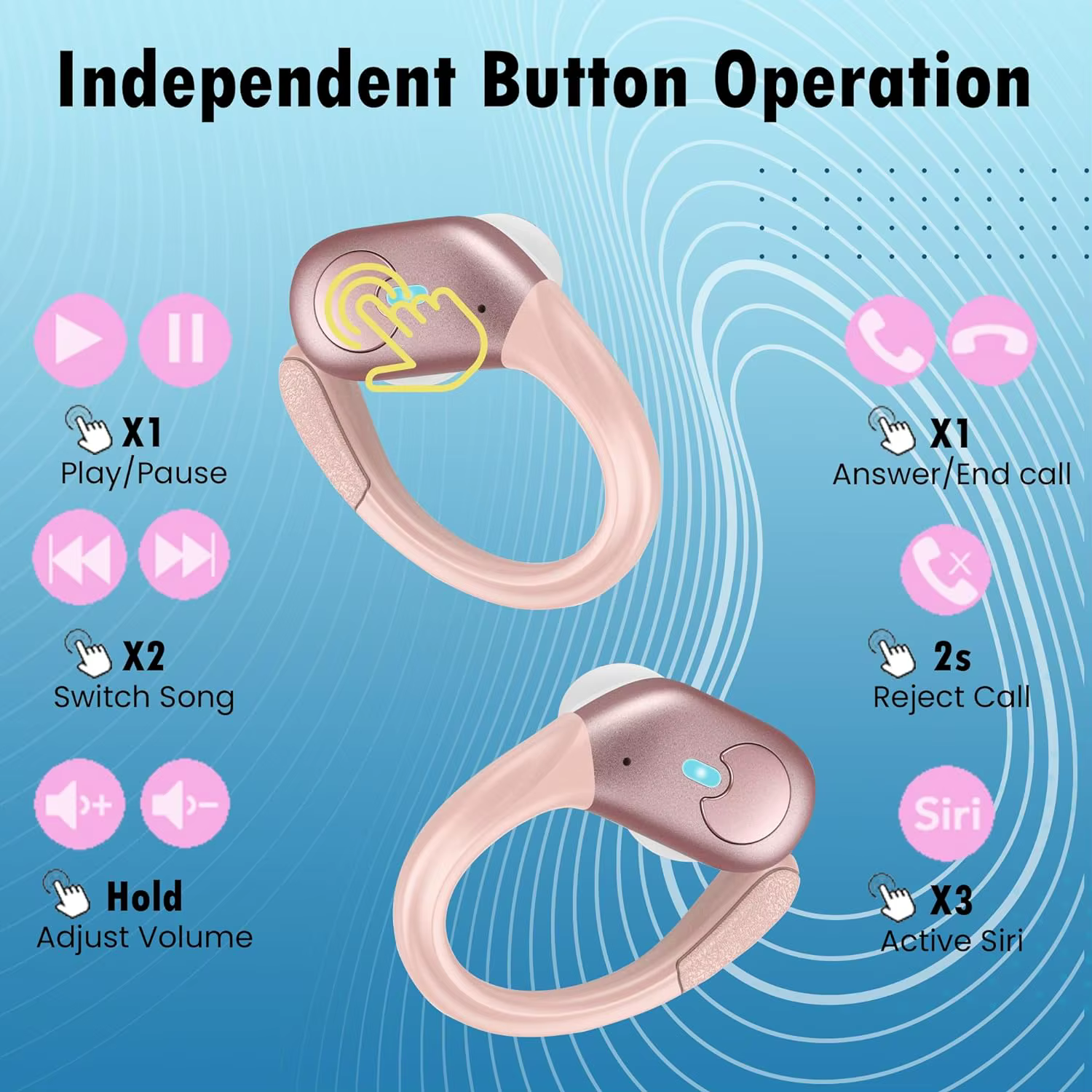 Auriculares Bluetooth con Micrófono y Reducción de Ruido – Deportivo - imagen 2