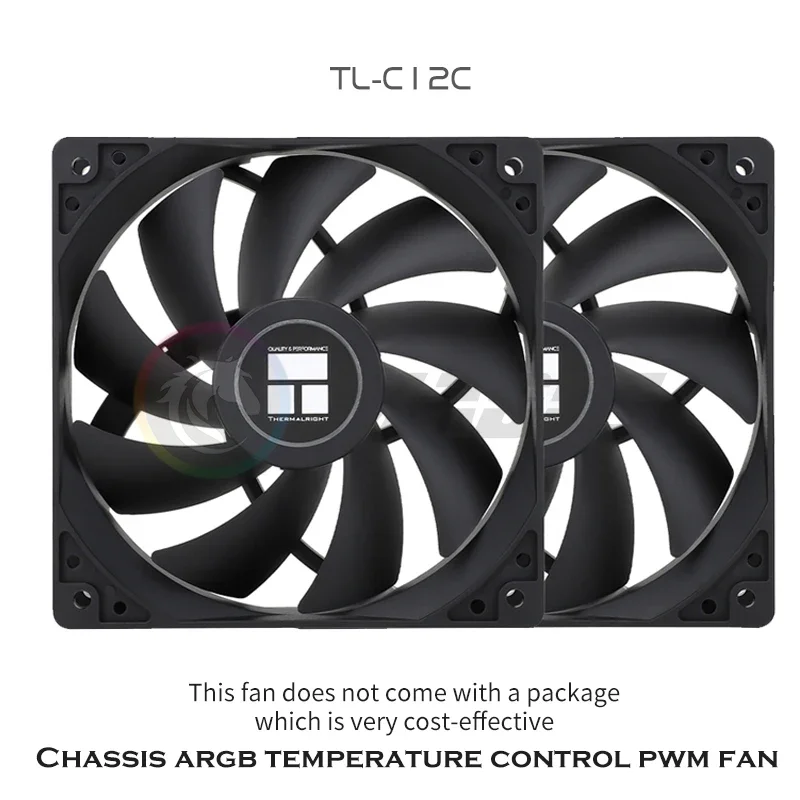 Ventilador con cubierta de PC Thermalright Argb120, ventilador de refrigeración PWM con Control de temperatura 12 cm TL-C12C C12C-S C12CW-S