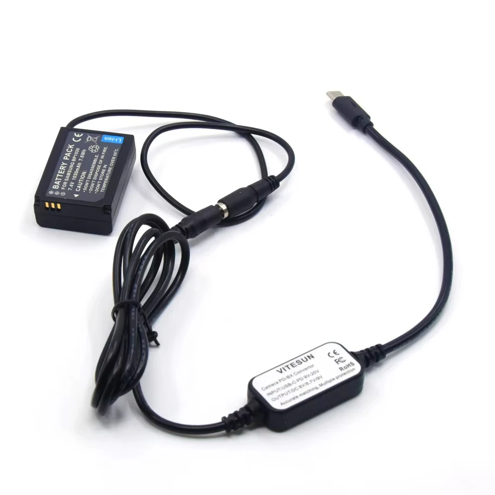 Acoplador de CC BP1130, batería simulada de BP-1030, Cable de alimentación USB tipo C para cámara Digital Samsung NX200 NX210 NX1000 NX300 NX2000 - imagen 2