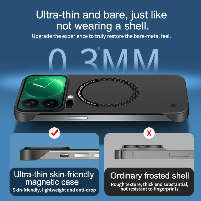 Funda ultrafina para MI Xiaomi 17 Pro Max, Funda dura sin marco magnética para PC, Funda anticaída agradable para la piel para Xiaomi17 - imagen 3