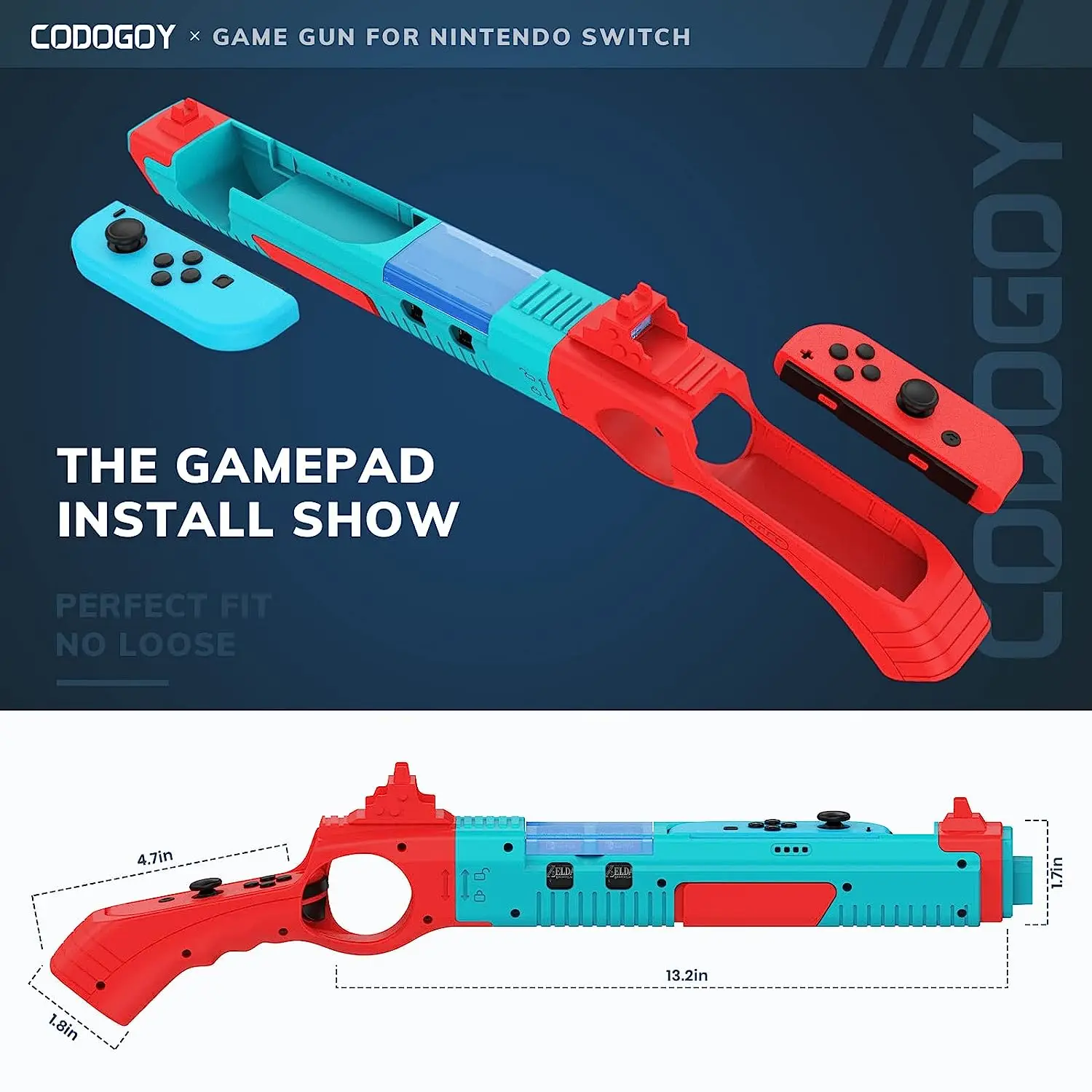 Controlador de pistola de juego de disparo, Compatible con Switch/Switch OLED Joy-Con, controlador de movimiento de agarre manual para juego de disparo, 1 ud. - imagen 3