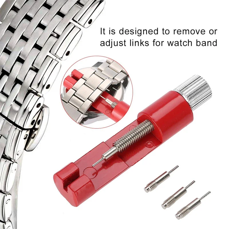 Herramientas de correa de reloj de Metal, Kits de dispositivos de separación de reparación de correa de reloj con abridor de pasadores de reloj, herramienta de ajuste de correa de acero, accesorios de reloj - imagen 5