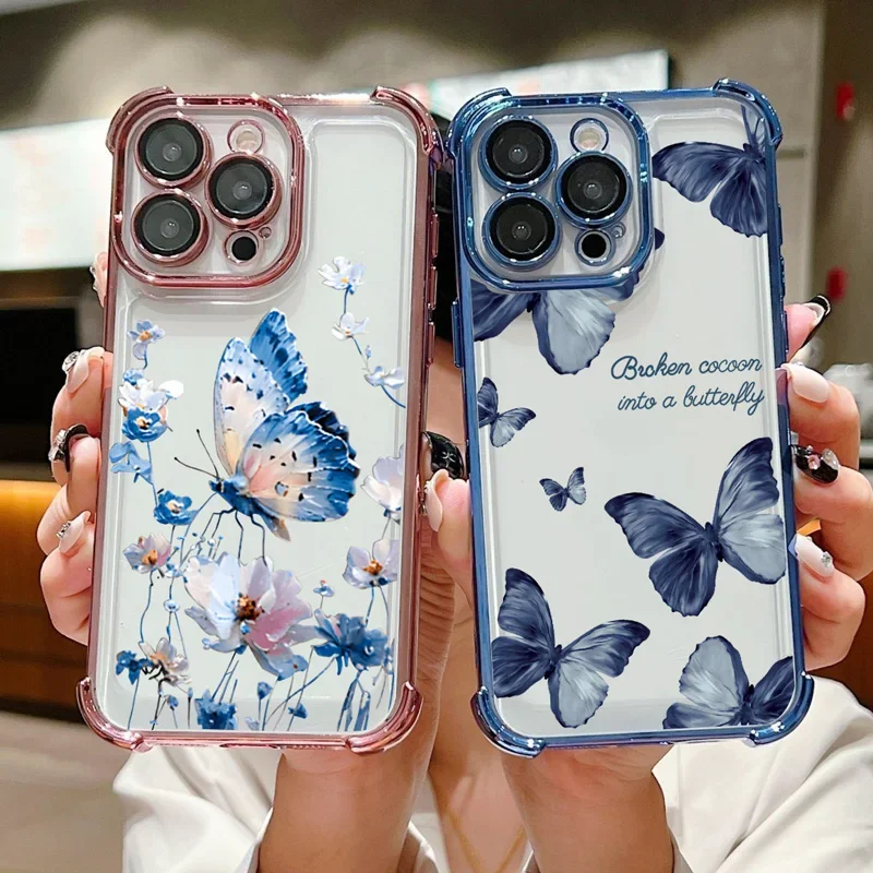 Funda de teléfono para Infinix Note 30 40 50 Pro Plus 550S 50X 5G Hot 30i 40 10S 9 30 Play Smart 10 9 8 7 cubierta chapada de mariposa de moda - imagen 2