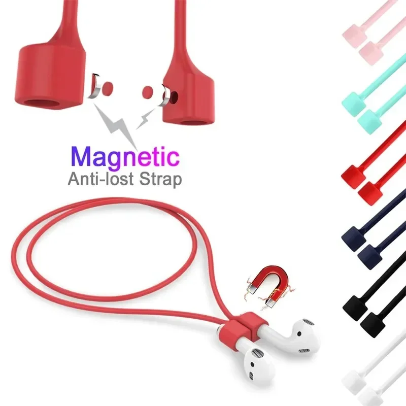 Auriculares magnéticos antipérdida de silicona, cuerda para Apple Airpods 4 Pro 3 2 1 Air Pods Pro3 Pro2, Cable deportivo inalámbrico para el cuello - imagen 5