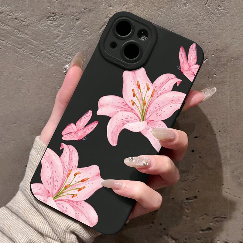 Funda de teléfono con flor de hibisco rosa para Samsung Galaxy S25 S24 S23 S22 Ultra Plus FE A56 A36 A16 A55 A54 A53 A35 A34 A33 A52S - imagen 2