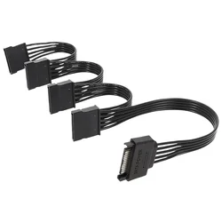Cable divisor SATA 15 pines 1 a 3 para alimentación de discos duros