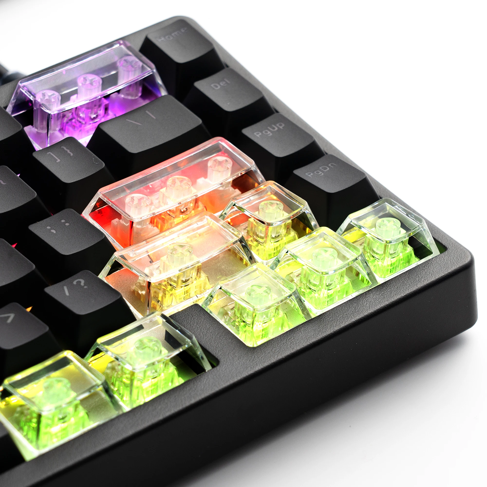 XVX 49 teclas, teclas transparentes blancas, Mini PC, Materia Cherry Profile, juego de teclas sin carácter, teclas de PC negras bonitas DIY - imagen 3