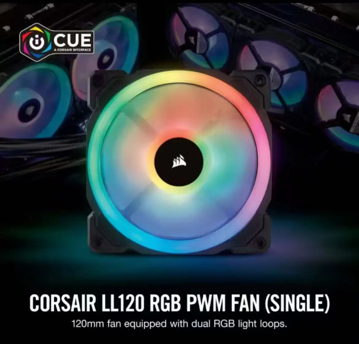 CORSAIR LL120 RGB 120mm anillo de luz doble LED ventilador PWM paquete único ventilador de caja de computadora con iluminación RGB ajustable para construcción de PC - imagen 2