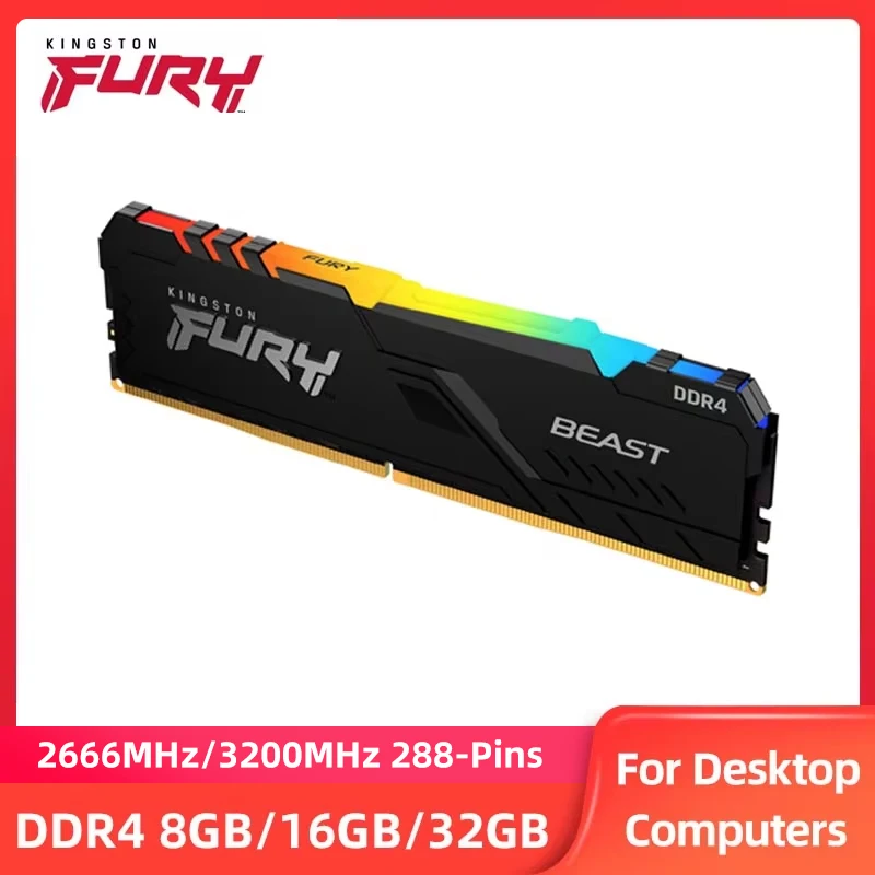 Kingston DDR4 2666 3200MHz 8GB 16GB 32GB RGB Memoria RAM de escritorio DIMM 288pin 1,2 V Memoria interna de escritorio Ram ddr4 para juegos