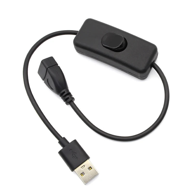 Cable USB con interruptor de encendido/apagado, palanca de extensión para lámpara USB, ventilador LED USB, línea de alimentación, adaptador duradero, negro/blanco, 1 Uds. - imagen 2