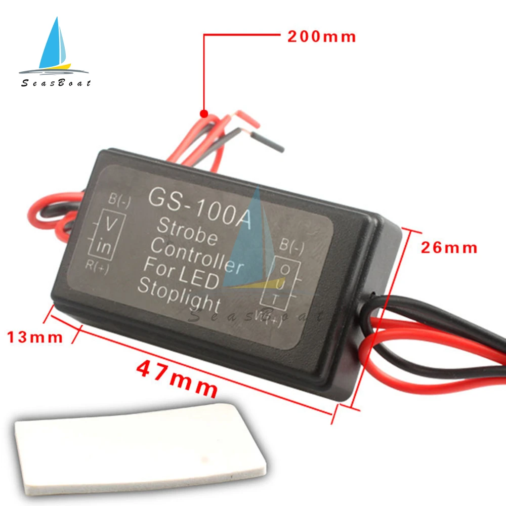 GS-100A Flash Strobe Contrmatérielle Frein Lumière Clignotant Tech Pour Voiture LED enquêter Stop Lampe 12V - imagen 3