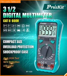 Pro'sKit MT-1220 Multímetro Digital Preciso con Retroiluminación LED