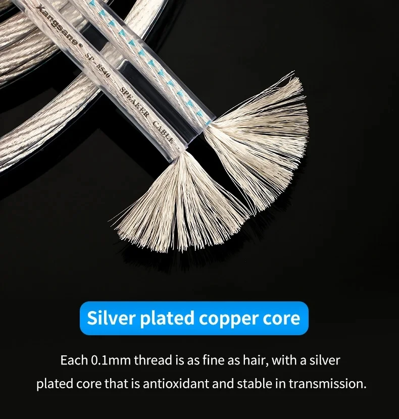 Cable de altavoz de alta fidelidad chapado en plata OFC, 1,5mm/2,5mm2/4mm2, amplificador de alto rendimiento, cable de sonido, línea suelta