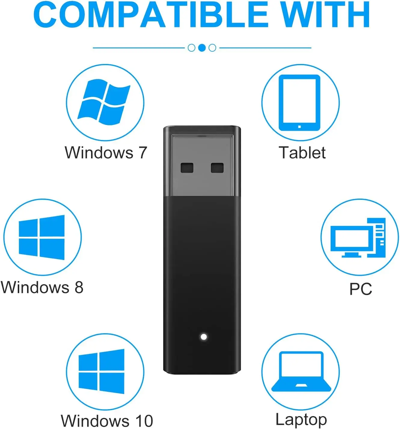 Adaptador inalámbrico ONE S compatible con Xbox One /S/X/Elite/controlador para Windows 10/8/7, conexión simulada de 8 manijas - imagen 5