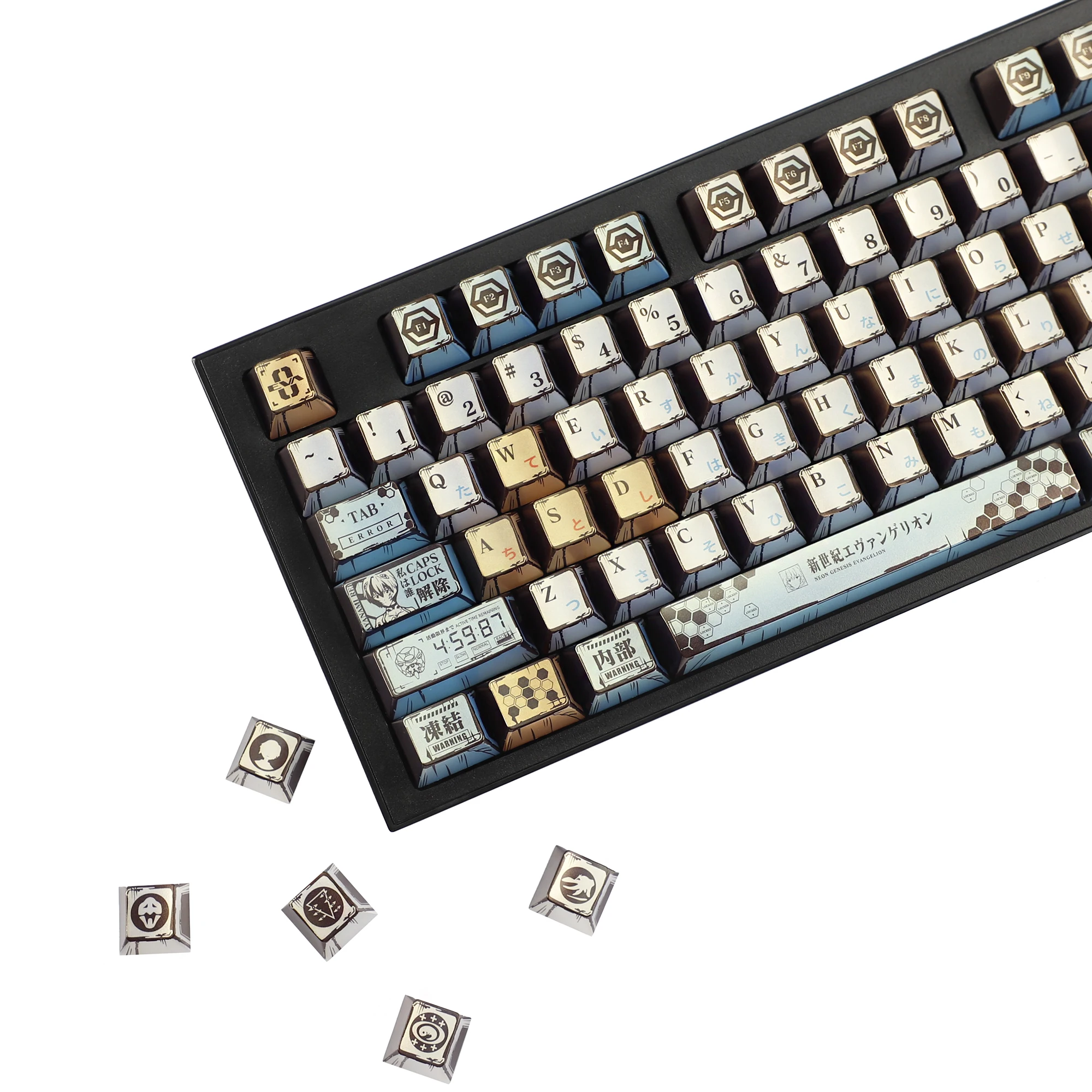 YMDK-teclas Retro nacaradas de Metal EVA, 126 teclas, resistentes al desgaste, perfil de cereza, subteclas para teclado mecánico MX Gaming