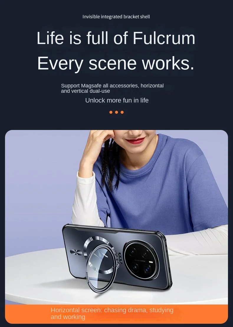 Para Huawei Honor Magic 7 Pro funda dura con soporte magnético lente de carga inalámbrica funda protectora trasera para Magic 7 7PRO Shell - imagen 3