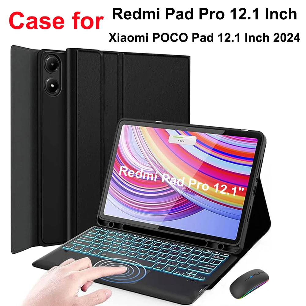 Funda para Xiaomi POCO Pad 12,1 pulgadas 2024, funda desmontable para teclado Bluetooth Redmi Pad Pro 12,1 pulgadas - imagen 2