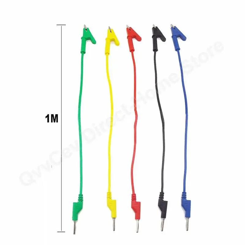 Cable de prueba de doble extremo, 15A, 18AWG, voltaje eléctrico, 4mm, conector Banana, pinza de cocodrilo, multímetro de cocodrilo, línea de prueba DIY - imagen 3
