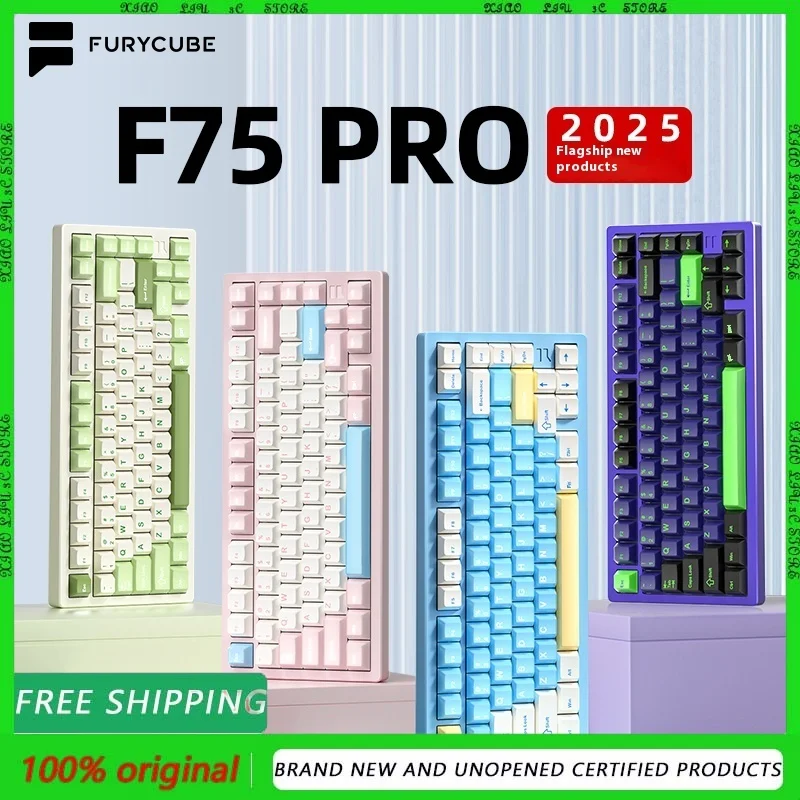 FURYCUBE F75 PRO/Teclado ultra mecánico pila de aluminio inalámbrico para juegos estructura de deportes electrónicos carcasa de aluminio para oficina