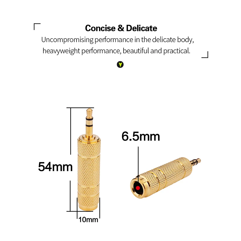 Adaptador macho de 3,5mm a hembra de 6,5mm, conector 3,5 a Jack 6,35, adaptador de Audio estéreo para micrófono, auriculares, Cable auxiliar, convertidor dorado - imagen 5