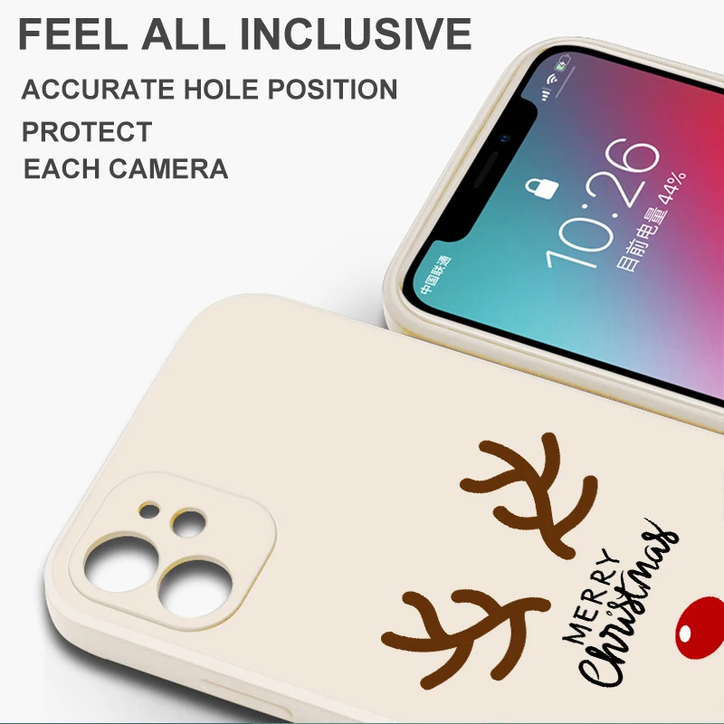 Funda blanda para iPhone 7 8 XS XR 11 12 13 Pro Max 16 14 15 Plus 16e 17 Air elementos navideños lindos - imagen 4