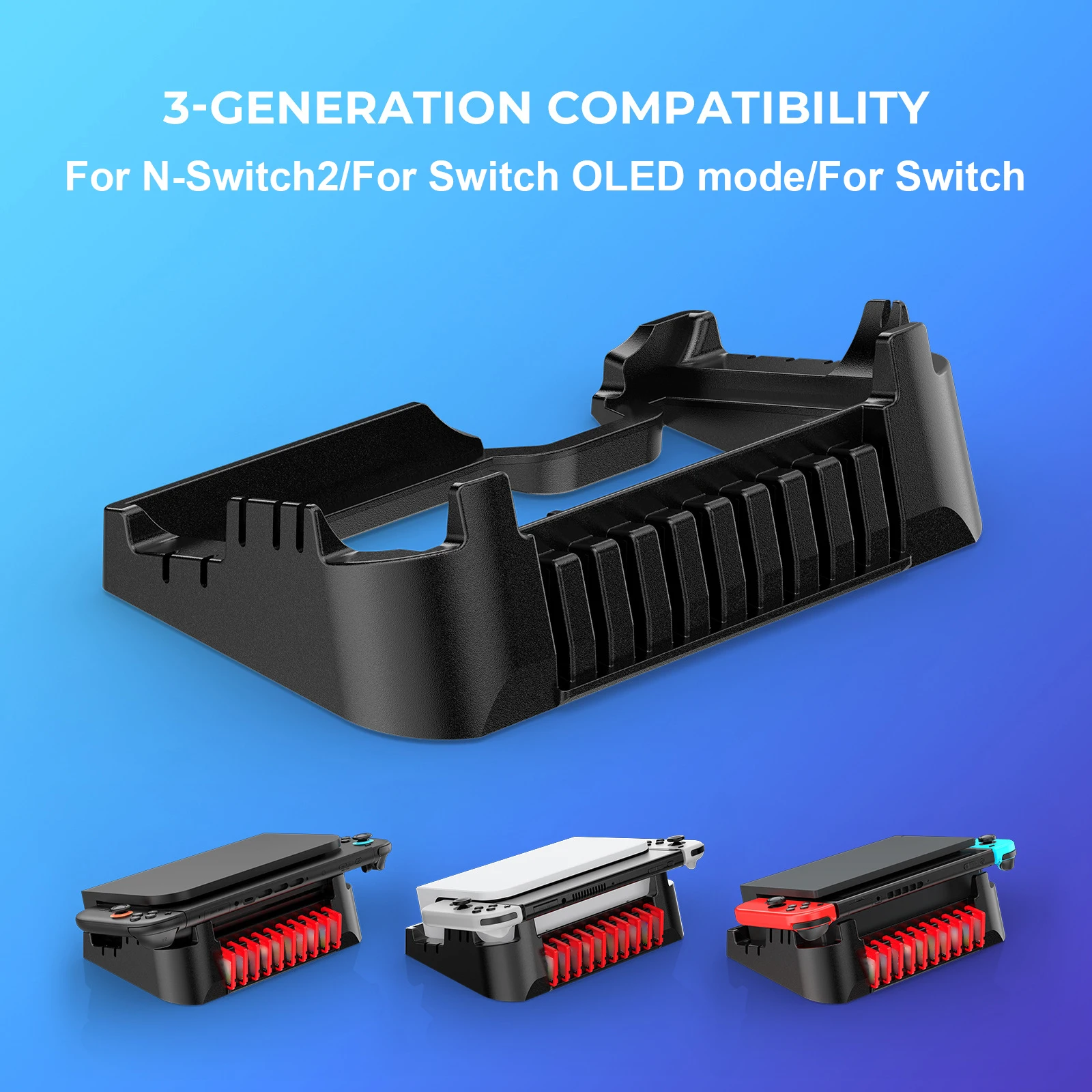 Estante de almacenamiento para consola de juegos, Base de estación de carga para Switch 2, Base Horizontal, accesorios para consola - imagen 3