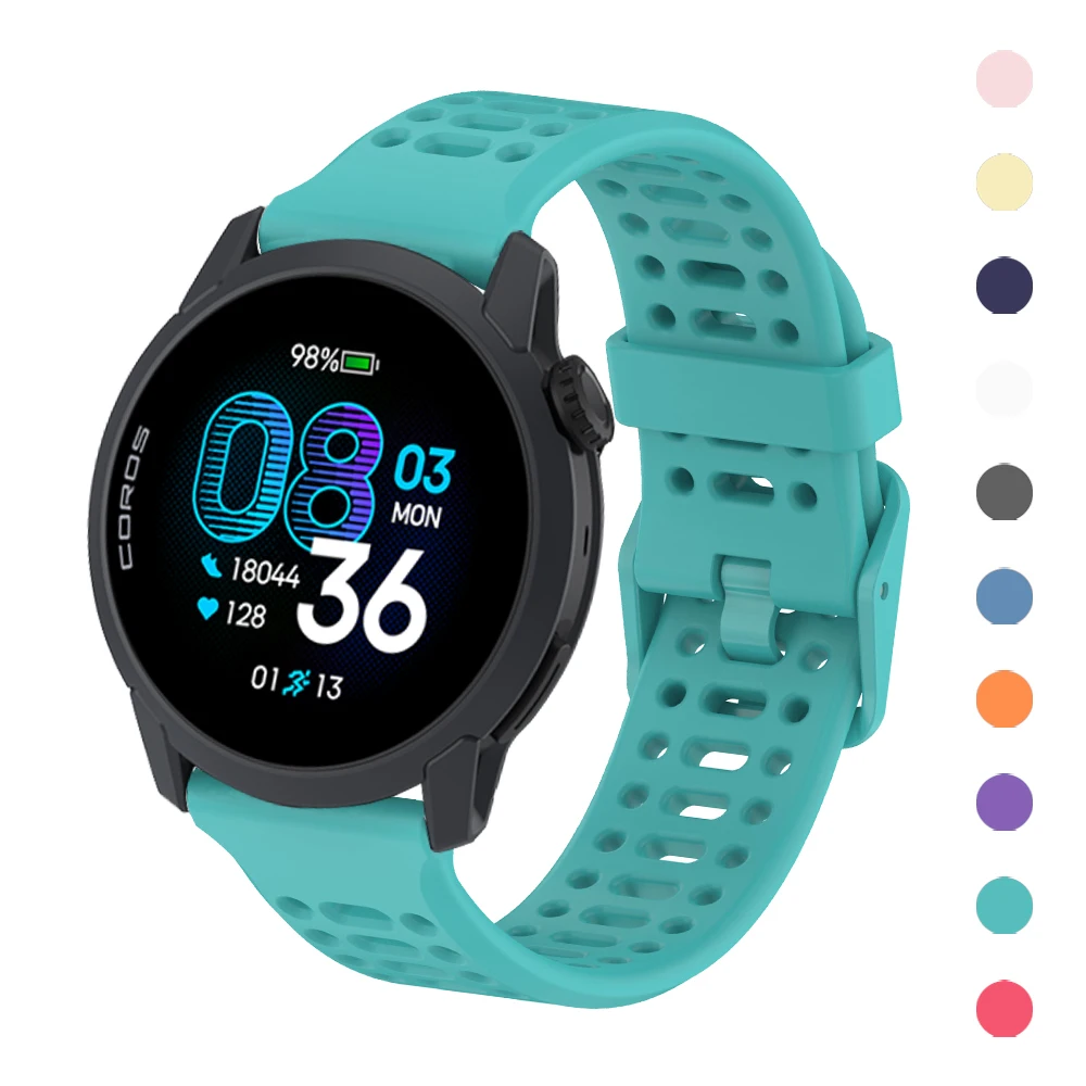 Correa deportiva de silicona de 20 a 22mm para COROS PACE 4 3 2/APEX 2 Pro/APEX 46mm 42mm correa de reloj Original para pulseras COROS APEX Pro