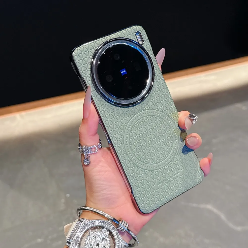 Para VIVO X200 Ultra funda de lujo PU delgada magnética carga inalámbrica funda protectora trasera para VIVO X200 Pro Mini X200S Shell