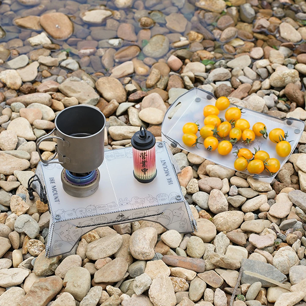 Mini mesa de Camping plegable portátil, bandeja ultraligera para acampar al aire libre, vajilla plegable, equipo de senderismo, suministros de cocina - imagen 3