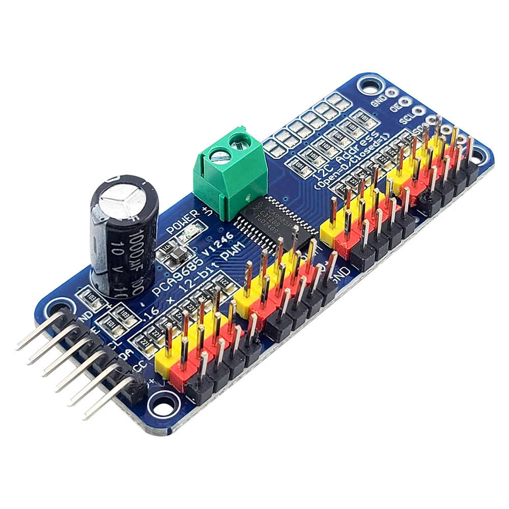 Módulos servo de interfaz I2C IIC de 16 canales PCA9685PW para controlador de servo escudo PWM de 12 bits Raspberry Pi - imagen 5