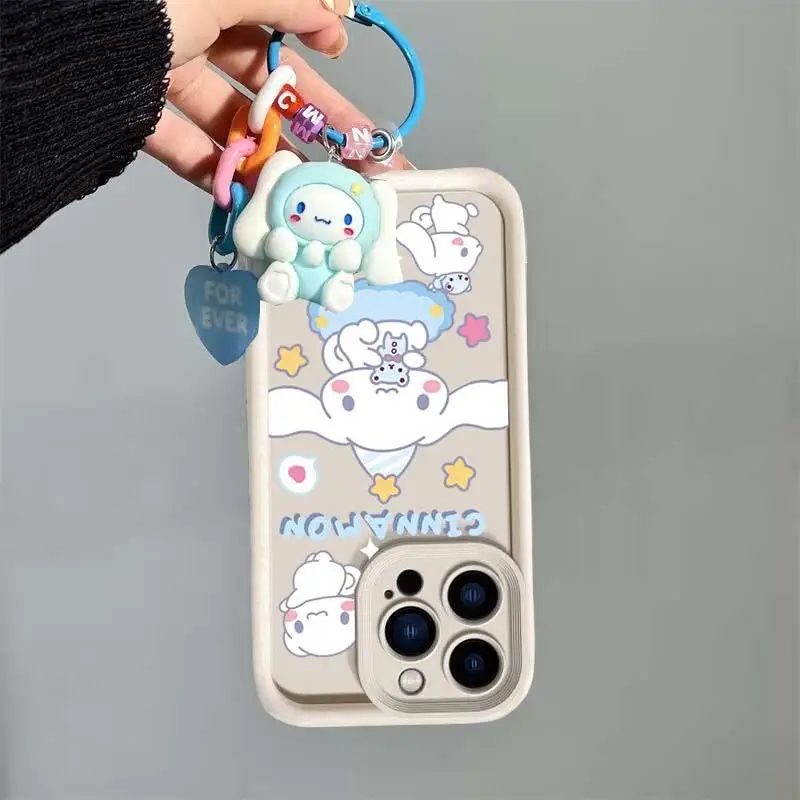 Cinnamoroll Kuromi-funda de teléfono con llavero, carcasa trasera de silicona suave para Huawei Nova Y70 3 4 7 10 SE 6i P20 P30 P40 Mate 20 30 40 Pro - imagen 2