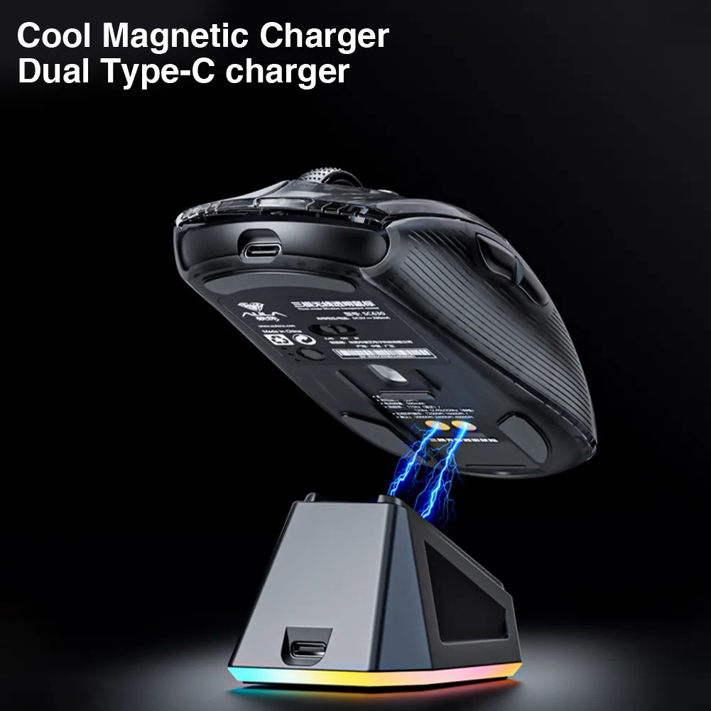 Ratón para juegos AULA SC380 trimododo 2,4G/Bluetooth/tipo C PAW3311 carga magnética 59g ratón de mano grande medio ultraligero 300mAh - imagen 5