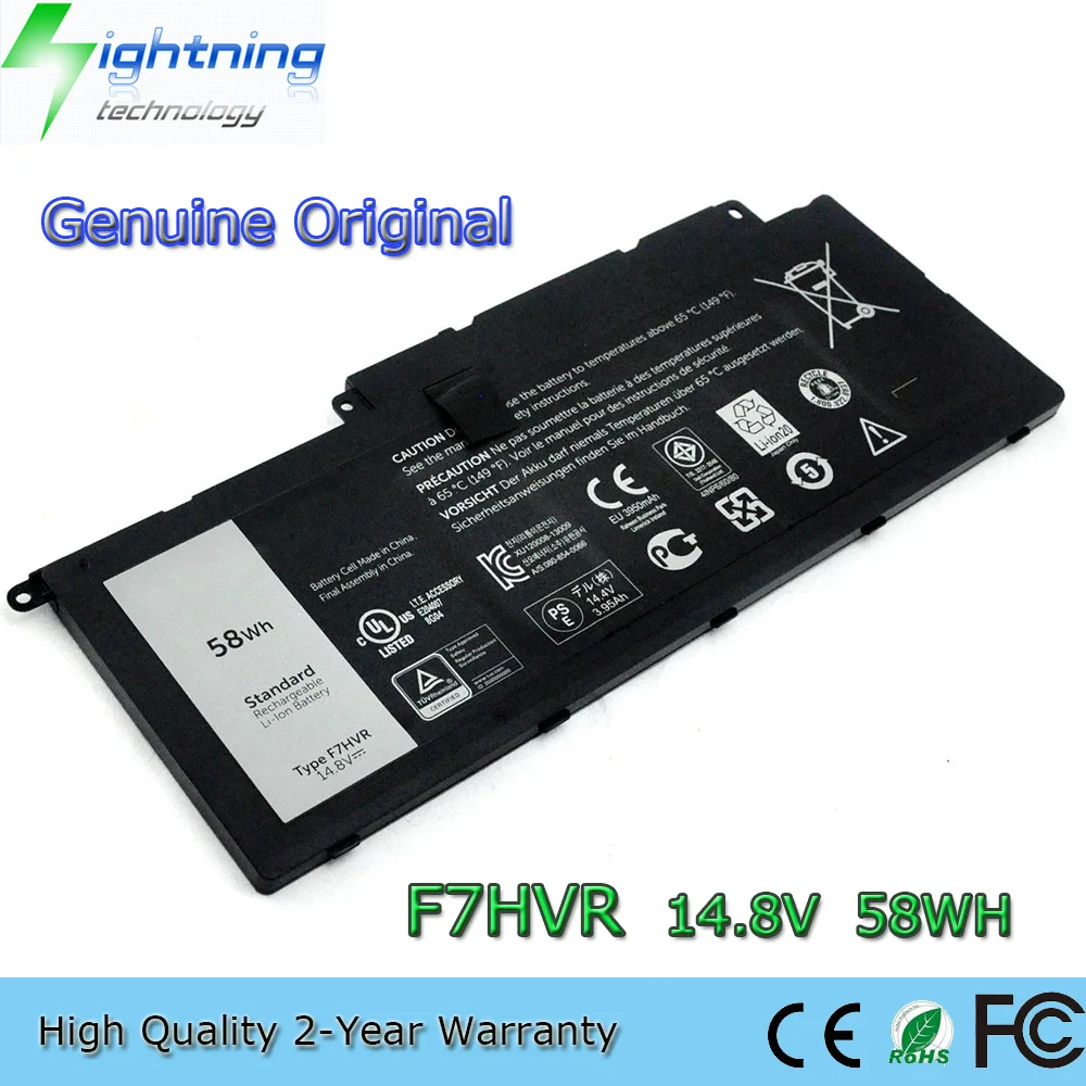 Nueva batería Original y genuina para ordenador portátil F7HVR 14,8 V 58Wh para Dell Inspiron 15 7537 7548 17 7737 7746 062VNH G4YJM