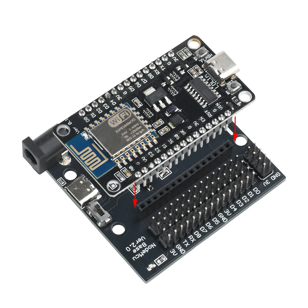 Placa de prueba en serie ESP8266, placa de expansión ESP8266, Base de placa de desarrollo WiFi para NodeMcu Lua V3 - imagen 2