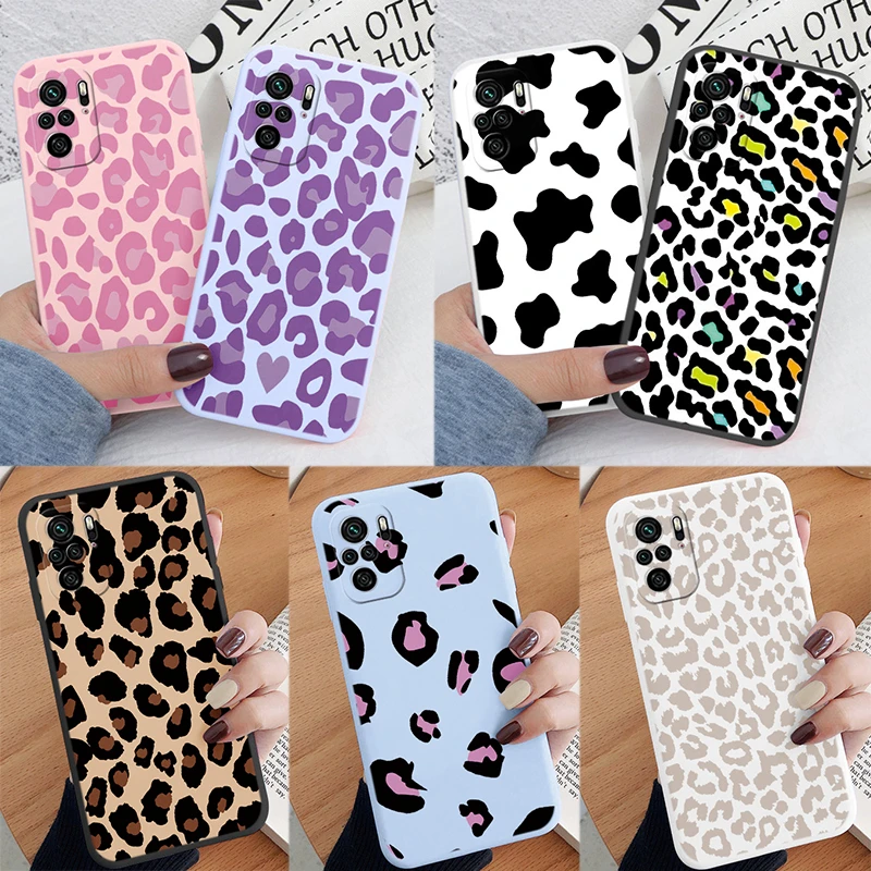 Funda para Xiaomi Poco M5S C71 X7 C75 M6, funda trasera de silicona suave de leopardo, funda protectora para teléfono, bolsas pintadas de leopardo