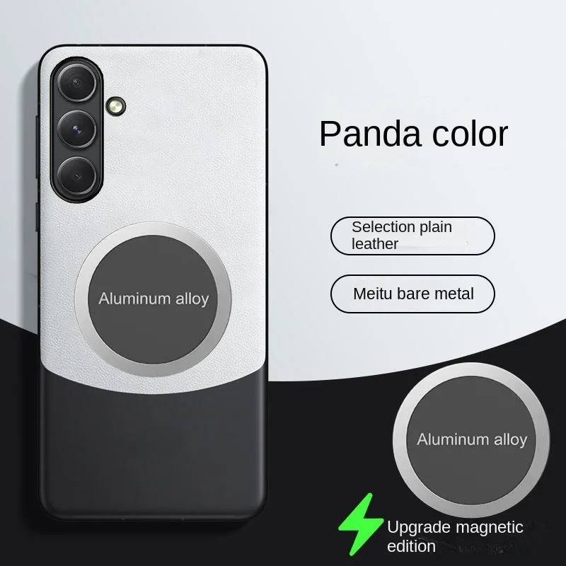 Funda de piel sintética de lujo para Samsung Galaxy A55, carcasa trasera protectora magnética para Samsung Galaxy M55, C55, a55