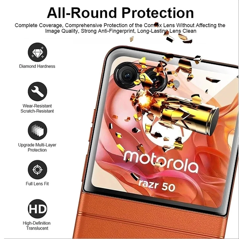 2 uds vidrio templado curvo 3D para Moto Razr 50 60 Ultra 50Ultra 9H Protector de pantalla de película protectora de cubierta completa para Razr Plus - imagen 5