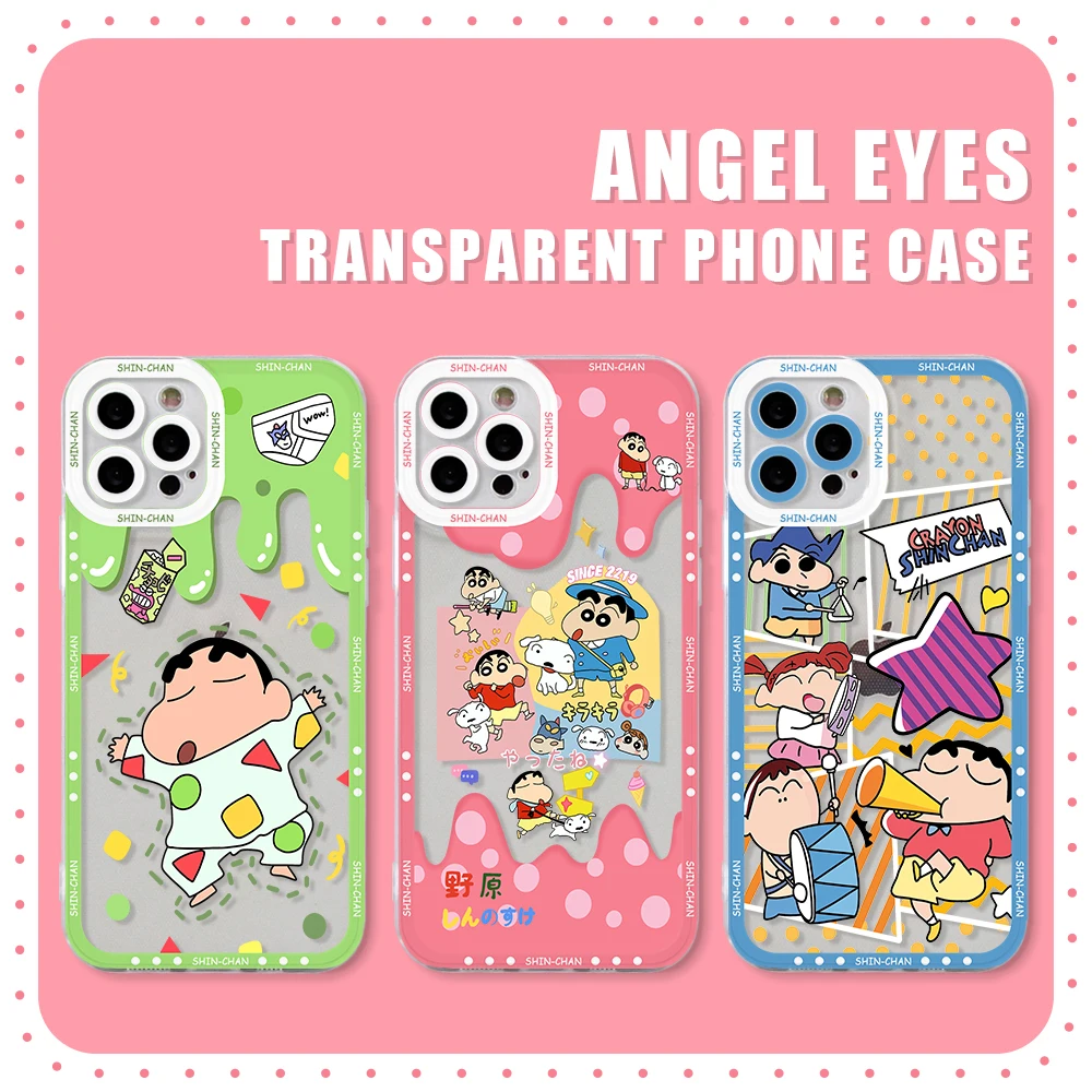 Crayons Shin-chans Phone Case para Xiaomi Redmi 13C, 12C, 10C, 9C, A3, Note 13, 12, 11, 10, 9 Pro Plus, 4G, 5G, Border Print, Clear Soft Cover - imagen 2