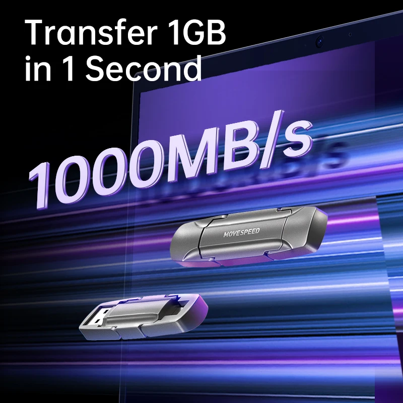 MOVESPEED 1000 MB/s unidad de bolígrafo de estado sólido USB3.2 Gen 2 tipo C unidad Flash 1TB 512GB 256GB 128GB Pendrive para PC Smartphone Tablet - imagen 3