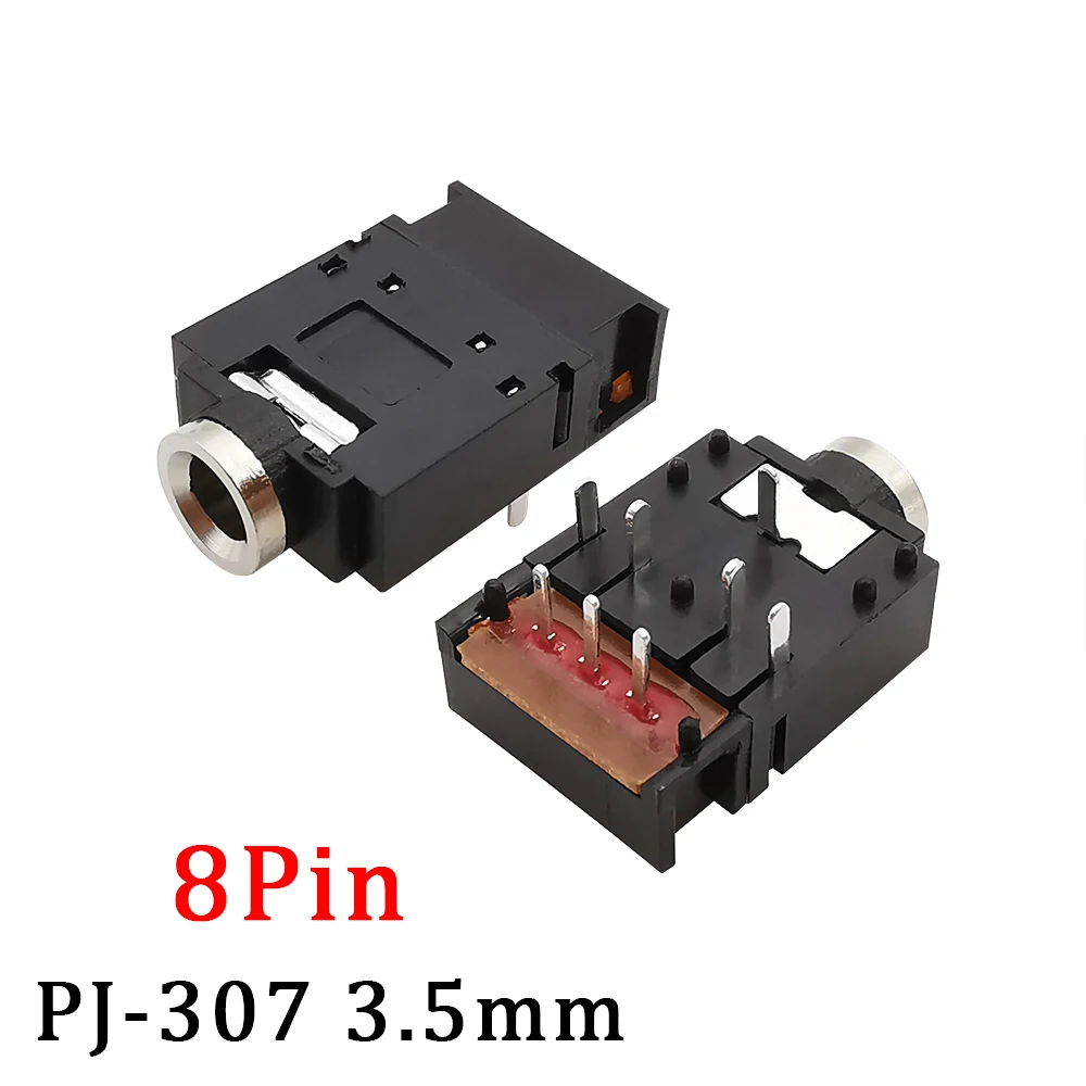 Conector de Audio estéreo de doble vía para auriculares, conector hembra de 8 pines con interruptor, PJ307, 3,5mm, 1-10 piezas, 3,5mm, PJ307, 3,5 - imagen 2