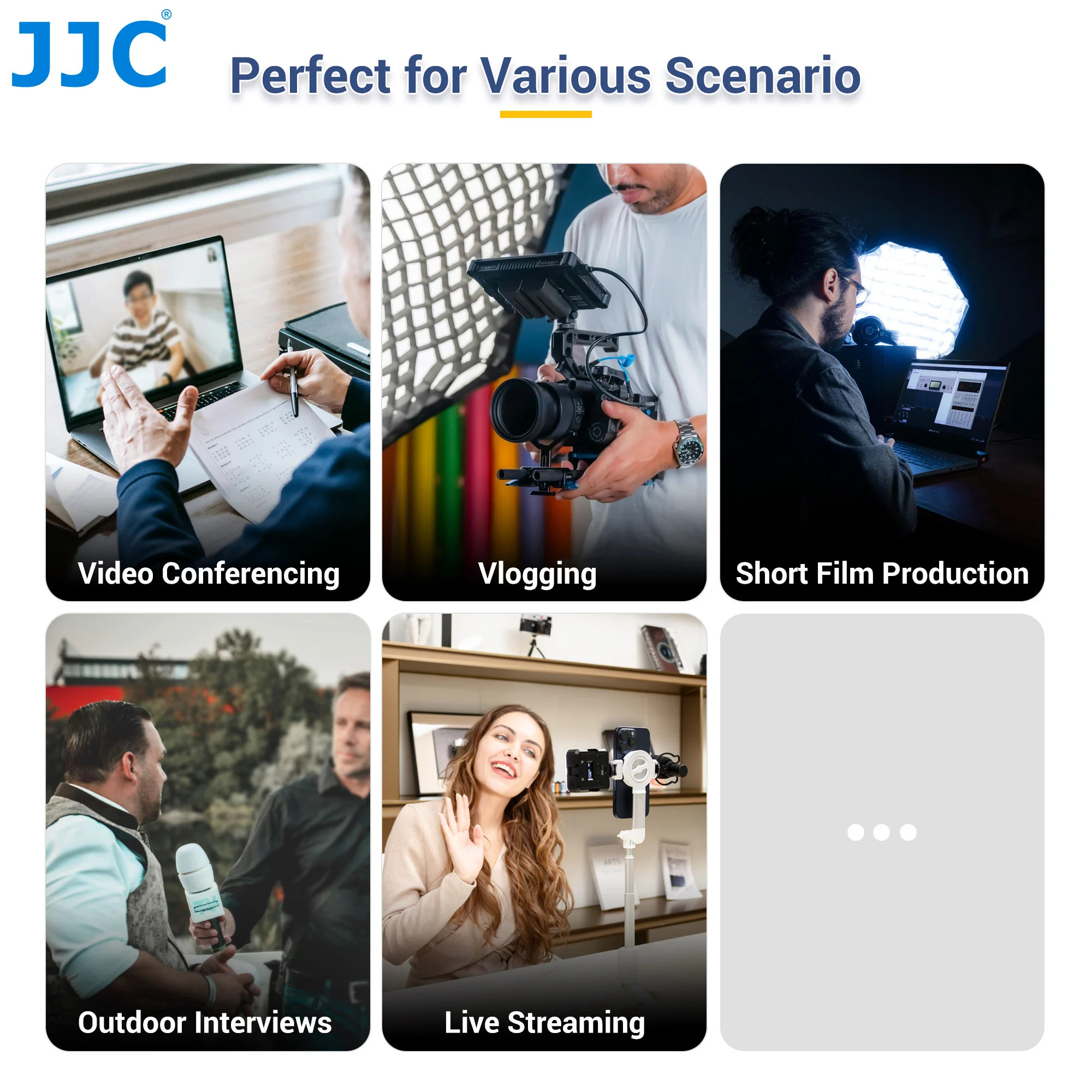 JJC Soporte de zapata fría para micrófono DJI compatible con cámara montada en zapata con adaptador de trípode 1/4-20 para transmisión en vivo de película corta - imagen 5