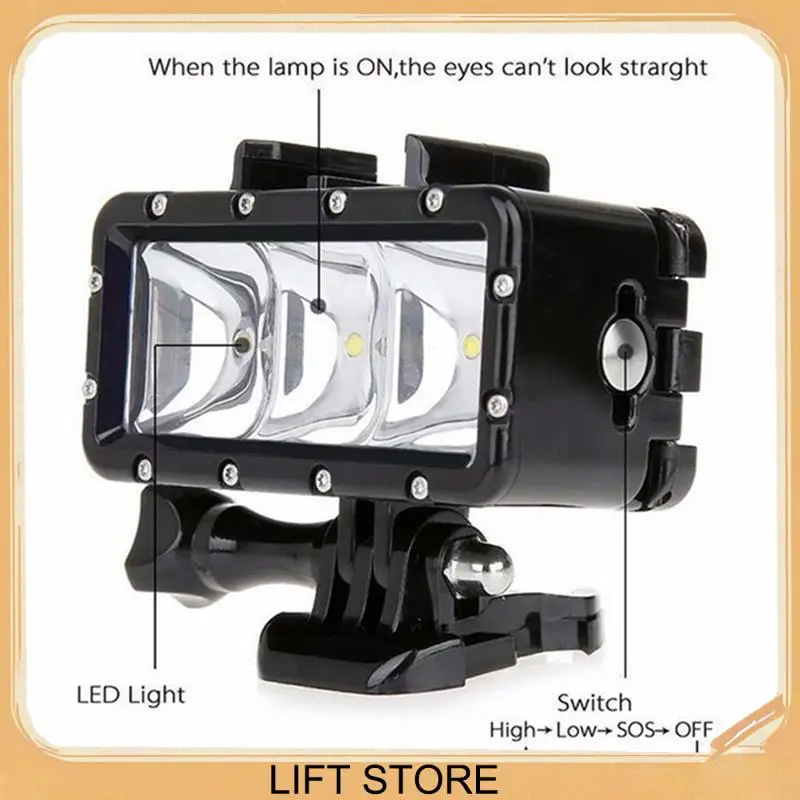 BTLIFE-luz de relleno LED impermeable para buceo, luz nocturna subacuática para Gopro Hero5/4 LED SJ4000 DJI Osmo, cámara de acción