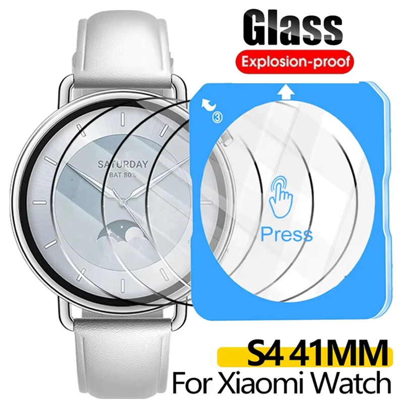Película de vidrio templado de fácil instalación para Xiaomi Watch S4 41mm HD películas protectoras de pantalla antiarañazos para Xiaomi Watch S4 41MM