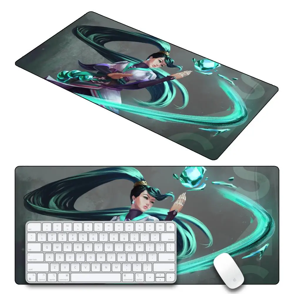 Alfombrilla de ratón Valorant Sage, accesorios para juegos de ordenador portátil, alfombra para teclado XL PC, alfombrilla de ratón Sexy de Chica de Anime, alfombrilla de escritorio grande Kawaii Fox - imagen 3
