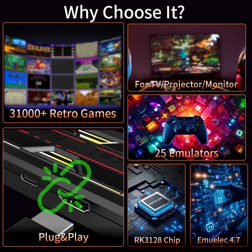Consola de juegos con más de 31000 juegos Retro Emuelec 4,7 píxeles Haven consola de juegos Retro para PS1/GBA/NES/MAME/NEOGEO/CPS3/Dreamcast para TV - imagen 2