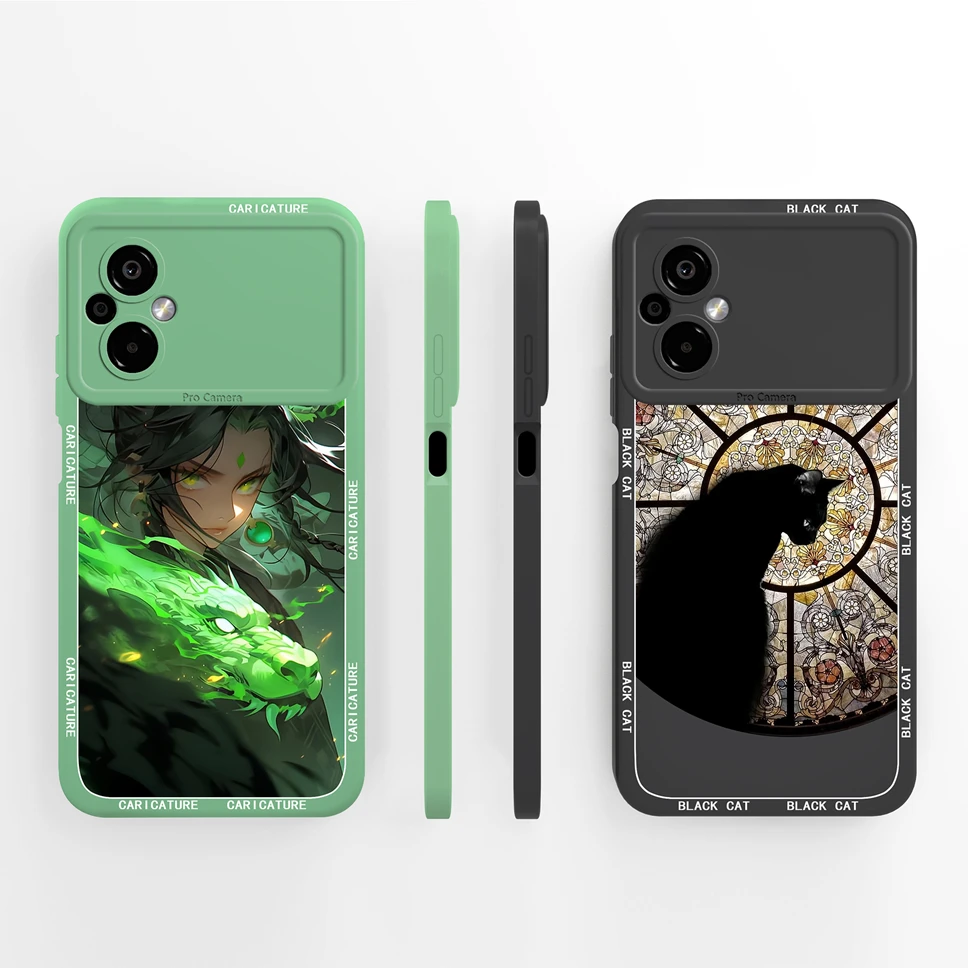 Para Xiaomi Poco M5 M5S funda con patrones de plantas simples cobertura de cámara carcasa de teléfono para Poco M 5s parachoques anticaída de silicona líquida - imagen 4