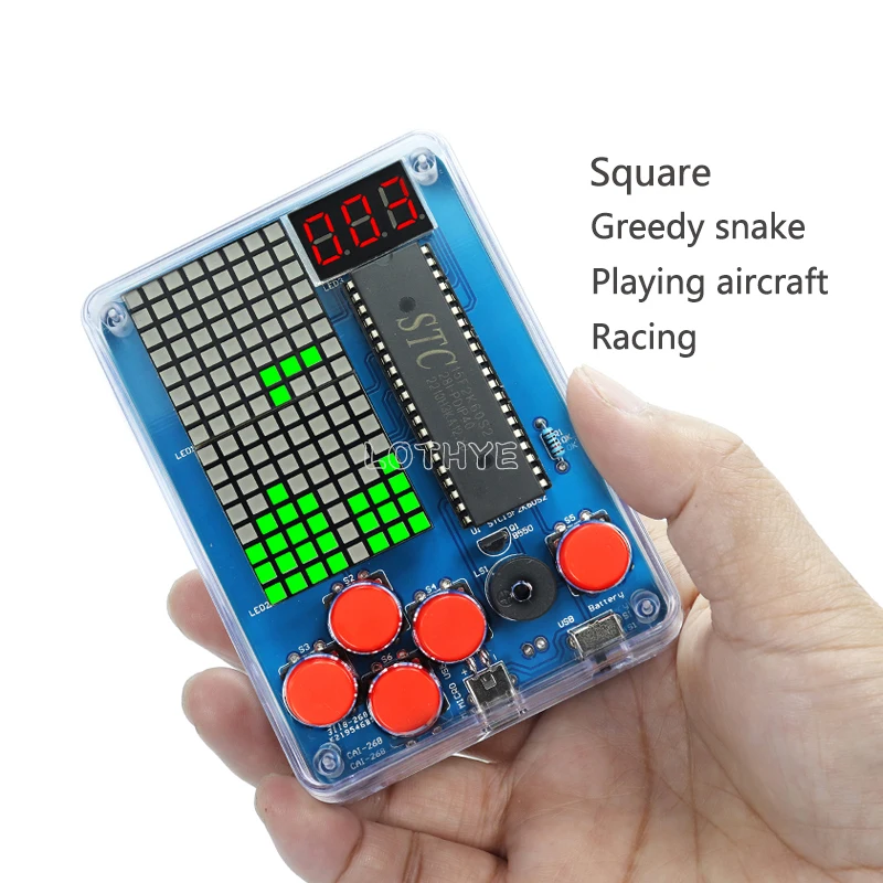 DIY Game Kit Retro Classic Electronic Production Kit Soldering Welding Tranning Set Snake Plane Racing Mini Pixel Game Console - imagen 4