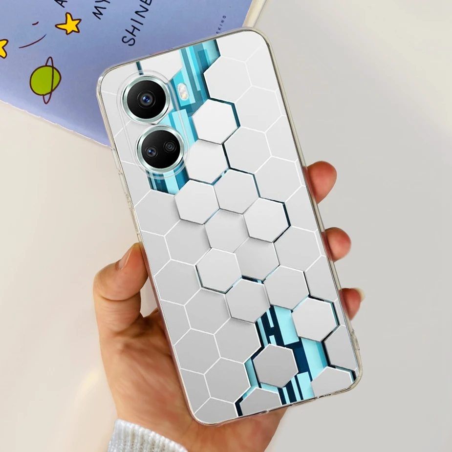 un teléfono celular con una caja azul y blanca